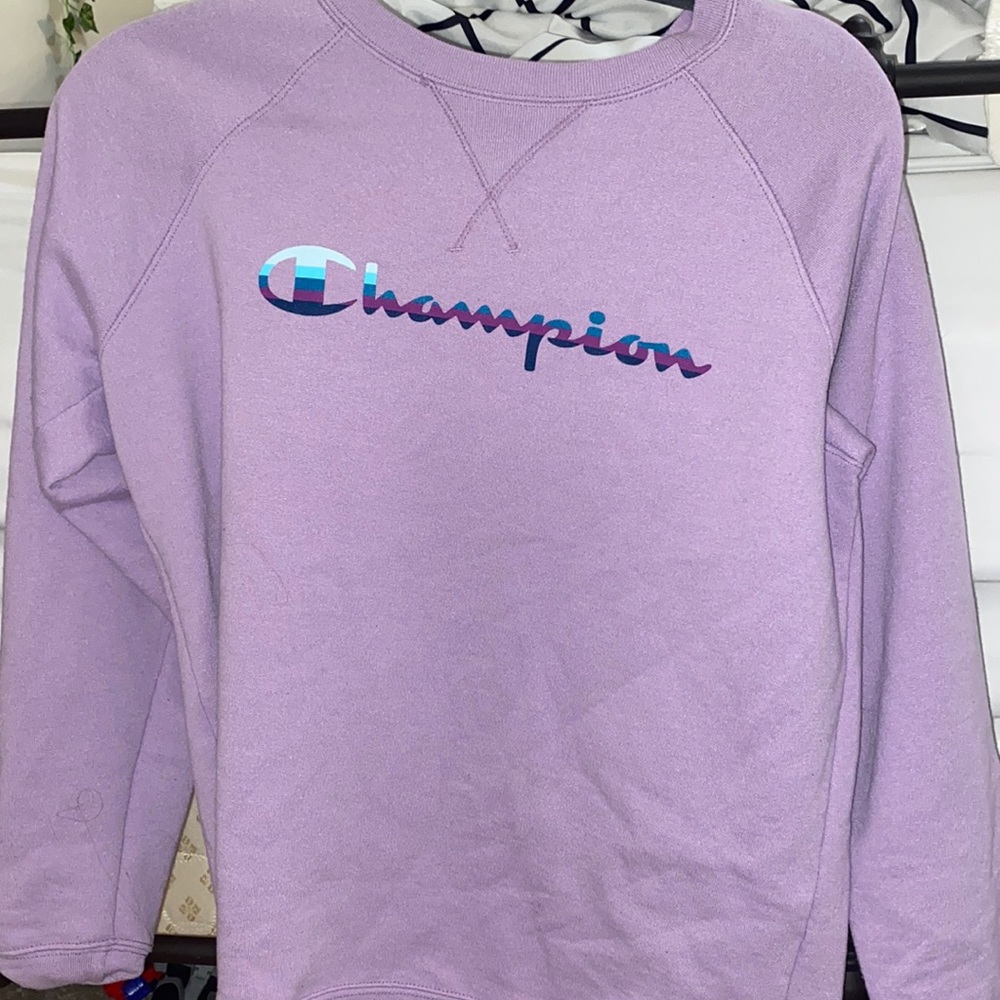 purple champion sweatshirt